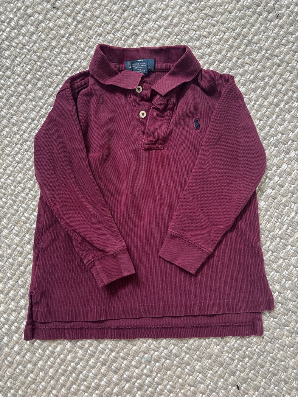 Ralph Lauren Kids Long Sleeve Polo - Wine